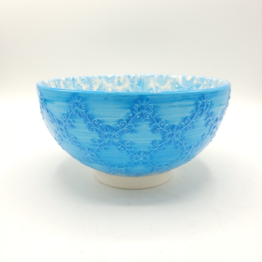 BIA Cordon Bleu Ooh La La Turquois Trellis Serving Bowl 8" 2 QT NEW Salad Pasta